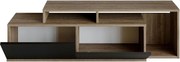Comoda TV Nexera, negru/nuc, PAL melaminat, 150x35x43 cm