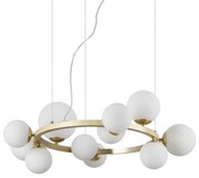 Lustră LED pe cablu Ideal Lux PERLAGE 11xG9/3W/230V auriu/alb