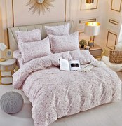 Lenjerie Din Bumbac Tip Finet 6 Piese Pentru Pat Dublu - Flowers