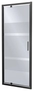 Ușă de duș batantă Tomar DR 80 80x190 sticlă mată cu dungi grafit