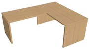 Masă ergonomica Verno 160 x 200 cm, stânga, stejar deschis