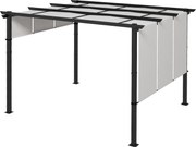 Outsunny Gazebo Pergolă pentru Grădină 3x3,5 m cu 3 Acoperișuri Reglabile, Pergolă din Oțel și Poliester Anti-UV, Gri | Aosom Romania