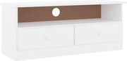vidaXL Dulap TV cu sertare „ALTA” alb, 100x35x41 cm, lemn masiv de pin