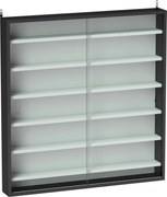 HOMCOM Dulap Tip Vitrină de Expoziție cu Rafturi Reglabile, Montată pe Perete, Negru | Aosom Romania