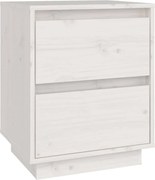 vidaXL Noptieră, alb, 40x35x50 cm, lemn masiv de pin