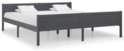 vidaXL Cadru de pat, gri, 180x200 cm, lemn masiv de pin
