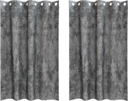 vidaXL Cortine din catifea cu perdele 2 pcs Gri 175 x 140 cm Catifea