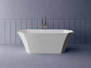 Cada baie freestanding asimetrica, compozit, 170 x 81 cm, Cast Marble Novara