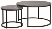 Set mese de cafea Dion - Marmura neagra/Negru mat