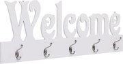 vidaXL Cuier de perete WELCOME, alb, 74 x 29,5 cm