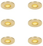 Set de 6 spoturi încastrate moderne pentru baie, aurii, IP54 - Shed Honey
