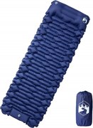 vidaXL Saltea de camping auto-gonflabilă cu pernă 1 persoană bleumarin
