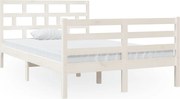 vidaXL Cadru de pat, alb, 120x200 cm, lemn masiv de pin