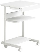 HOMCOM Birou de computer pe roți, birou cu depozitare 56 x 51 cm cu sertar, compartiment și suport CPU, alb | Aosom Romania