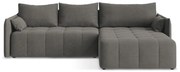 Colțar gri închis extensibil/cu spațiu de depozitare (cu colț pe partea dreaptă/cu șezlong) Moku – Makamii