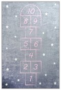 Covor camera copii Chilai Home 876CHL1248, 100x160 cm, Tesatura 100% catifea, Antibacterian, Gri