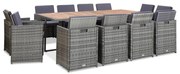 vidaXL Set mobilier de exterior cu perne 13 piese, antracit, poliratan