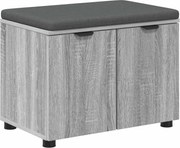 vidaXL Bancă pentru hol cu pernă cu raft Sonoma gri 60 x 38 x 46 cm