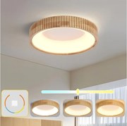 Brilagi - Plafonieră LED FALCON WOOD MODERN, 30W/230V, Ø 45 cm, finisaj lemn