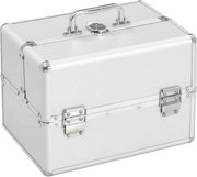 vidaXL Geantă de cosmetice, argintiu, 22 x 30 x 21 cm, aluminiu