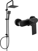 Mexen Royo Tord set de duș aplicat cu duș de tavan și baterie de duș, negru - 72240200-70