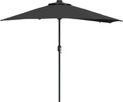 vidaXL Parasol de Grădină Negru 294 x 150 x 223 cm Poliester și oțel