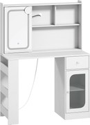 HOMCOM Masă de Toaletă cu Oglindă Glisantă, Lumini LED și Sertar, Alb | Aosom Romania