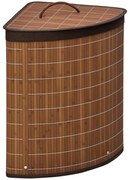 HOMCOM Coș de rufe Coș pentru colectarea rufelor, 55L capacitate, capac detașabil, 38 cm x 38 cm x 57 cm, Maro | Aosom Romania