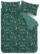 Lenjerie de pat verde-închis pentru pat dublu/extinsă 230x220 cm Enchanted Twilight – Catherine Lansfield
