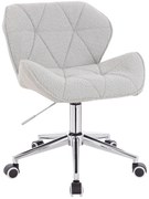 HR111K Scaun Gri Boucle cu Bază Cromata