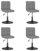 vidaXL Scaune de masă pivotante, 4 buc., gri deschis, catifea