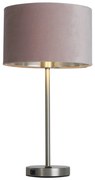 Veioza/Lampa de masa design modern Finn, nickel, roz