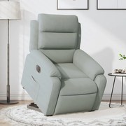 vidaXL Fotoliu electric rabatabil cu ridicare, gri deschis, catifea