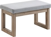 HOMCOM Bancă pentru picioare în design scandinav, taburet, suport pentru picioare, 68 cm x 38 cm x 42 cm, Gri + Natural | Aosom Romania