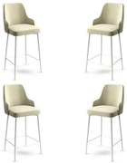 Set de scaune de bar Enox Cream and White, 4bucăți, 4 buc