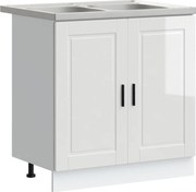 vidaXL Dulap baza chiuvetă cu depozitare Porto 2 pcs Alb Lemn compozit