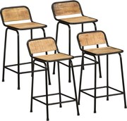 vidaXL Scaune de bar 4 buc 46x35,5x80 cm Lemn masiv Mango brut