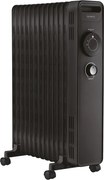 Calorifer cu ulei KUMTEL KUM-1240S, 2500 W, 13 elementi, 3 trepte, Termostat reglabil, Rotite, Negru