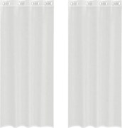 vidaXL Perdele Voile cu Oeje 2 buc Alb