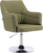 HR840N Scaun Khaki Piele Ecologica Premium Soft cu Bază Cromata
