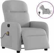 vidaXL Scaun reclinabil electric pentru masaj Cloud Grey Fabric