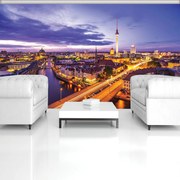 Fototapet - Panorama Berlinului noaptea (254x184 cm)