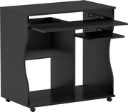 HOMCOM Birou PC pe roți, birou cu spațiu de depozitare, 80 x 48 x 75 cm, Negru | Aosom Romania