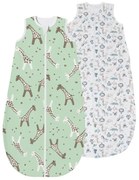Set 2 saci de dormit copii ajustabili din material flausat 0–18 luni Kidizi Safari Giraffe, 1 tog