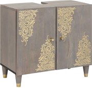 vidaXL Dulap de chiuvetă Gri 62 x 33 x 58 cm Lemn de mango solid