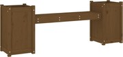 vidaXL Banchetă cu jardiniere, maro miere, 180x36x63cm, lemn masiv pin