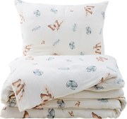 Lenjerie de pat din muselină Matex Fluturi, 140 x 200 cm, 70 x 90 cm