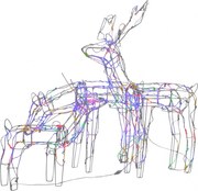 vidaXL Instalație de lumini de Crăciun cu reni, 3 piese, 229 LED-uri