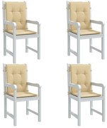 vidaXL Perne scaun cu spătar mic, 4 buc. melanj bej 100x50x4 cm textil