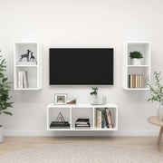 vidaXL Set de dulapuri TV, 3 piese, alb, lemn prelucrat